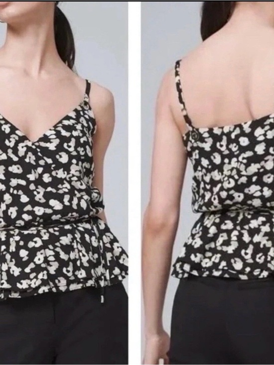 White House Black Market Tops - White House Black Market Surplus Tie Camisole Size Medium Black Multi‎